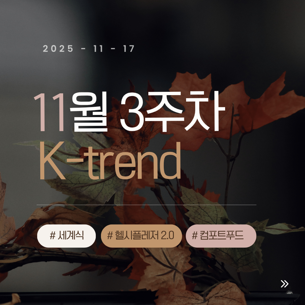 [K-trend 11월 3주차] 집 앞에서 세계를 경험하고 싶어